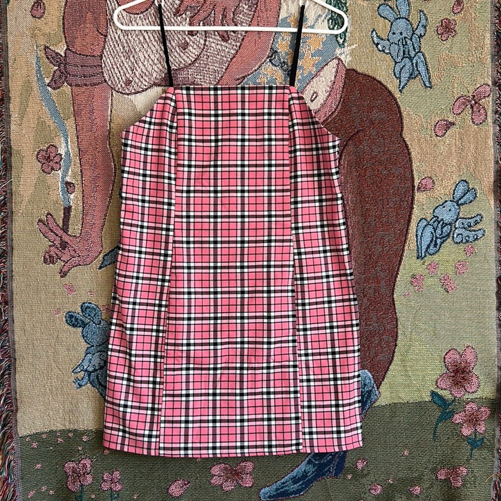 Pink plaid Urban Outfitters skater dress